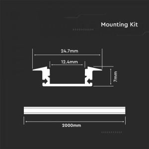 Vgradni ALU profil za LED trak 2m