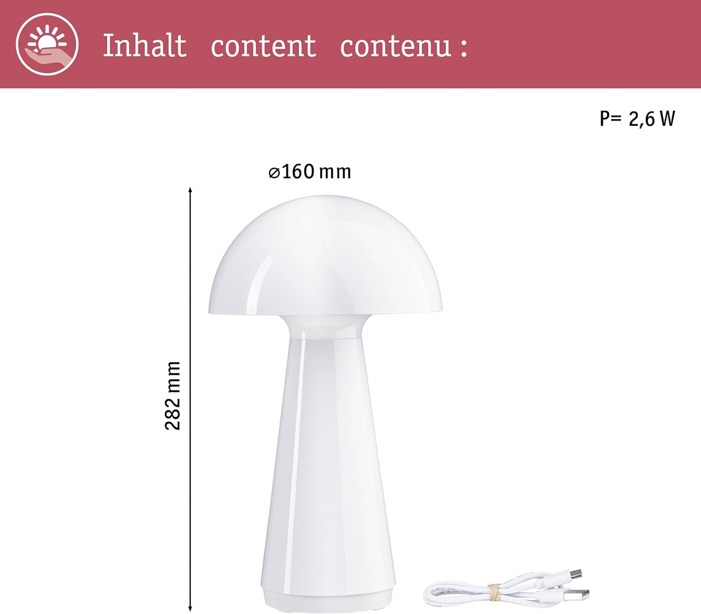 Namizna LED svetilka 2,6W IP44 2700K