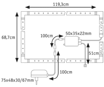 LED trak set 20,5W IP20 RGBW 3,6m