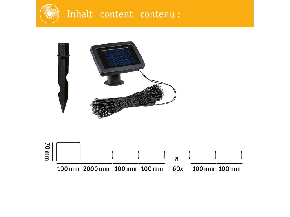 Solarna LED veriga 0,035W IP44 3000K